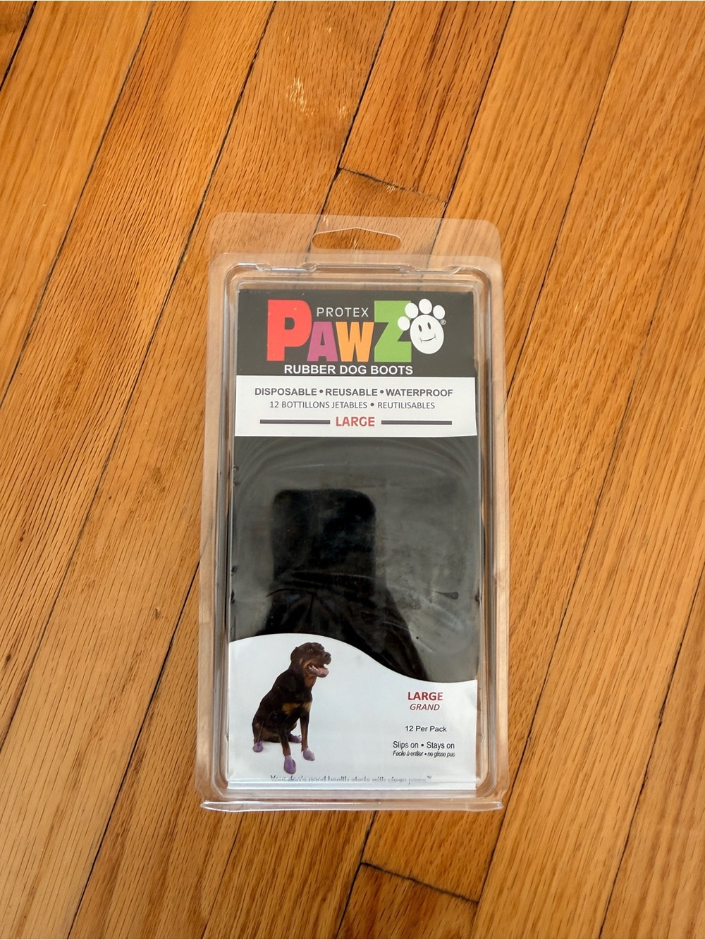Pawz Rubber Dog Boots - Black (Large)